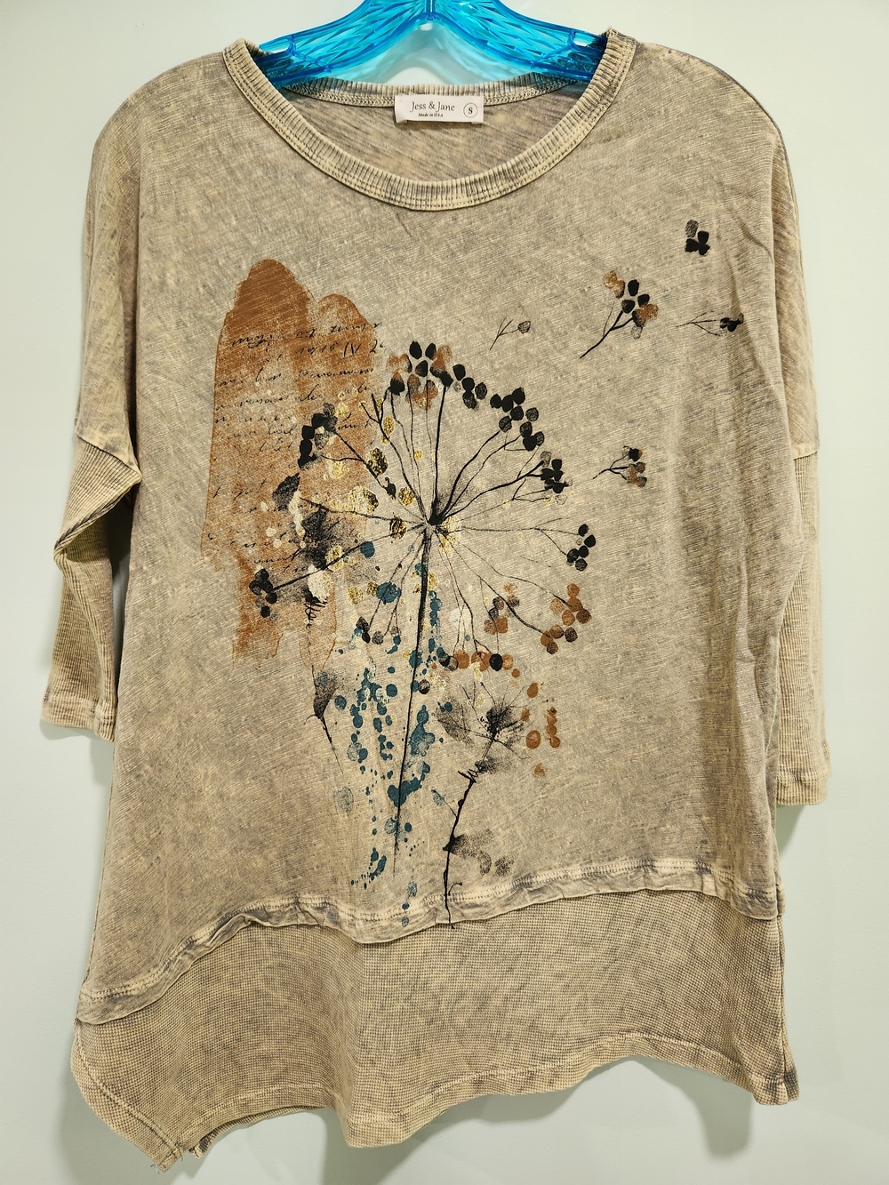 Beige Floral-Print Relaxed Sweatshirt